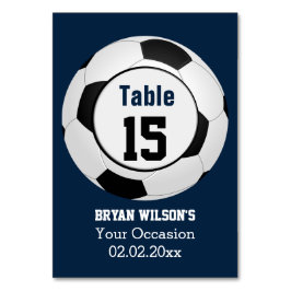 Tarjeta De Mesa Tema de fútbol Números de tabla personalizados