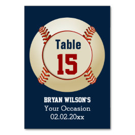 Tarjeta De Mesa Tema del béisbol deportivo Números de tabla person