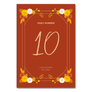 Tarjeta De Mesa Tema del Boda clásico