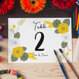Tarjeta De Mesa Tema floral