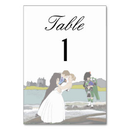 Tarjeta De Mesa Tema tradicional escocés y Boda celta