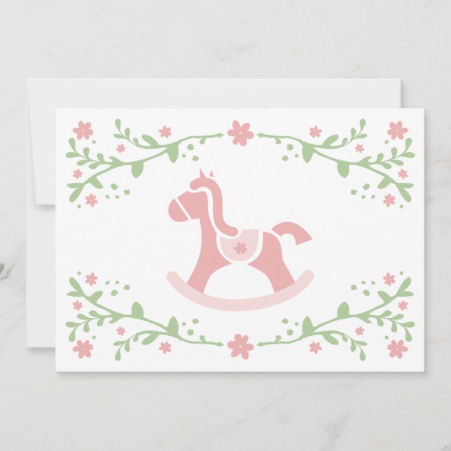 Tarjeta de mesa temática de Baby Shower / caballo  (Anverso)