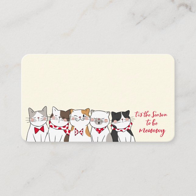Tarjeta De Mesa Temporada divertida de gatos para ser feriado (Anverso)