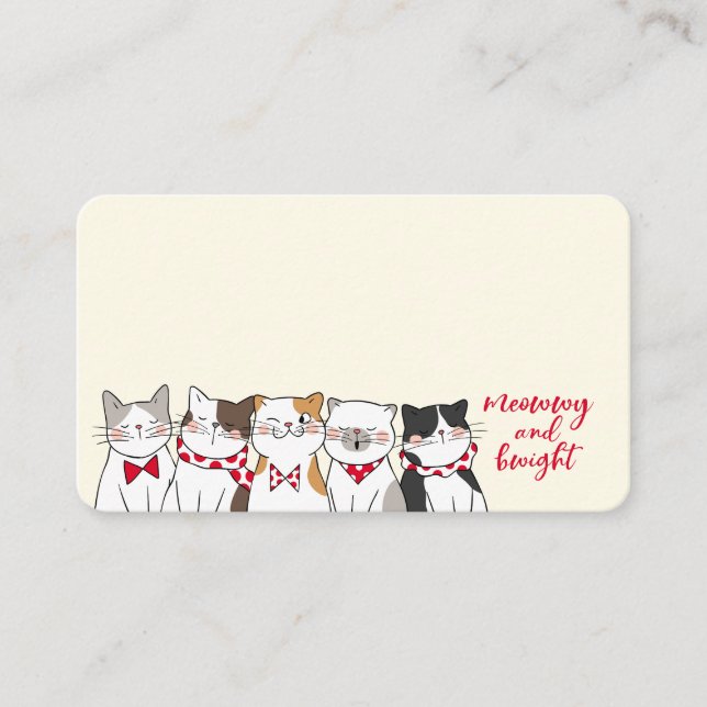 Tarjeta De Mesa Temporada divertida de gatos para ser feriado (Anverso)