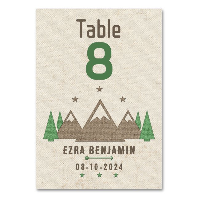 Tarjeta De Mesa Tent Canvas Camping Bar Mitzvah (Anverso)