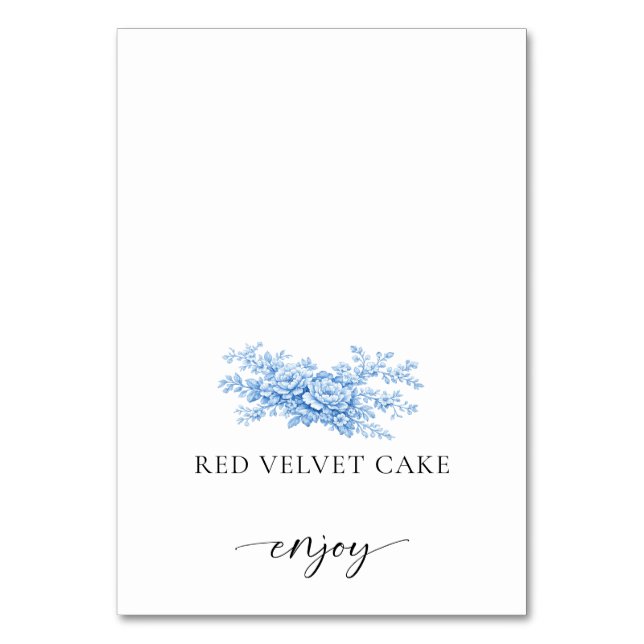 Tarjeta De Mesa Tented Food Label Wedding Buffet Chinoiserie (Anverso)