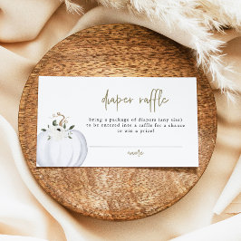 Tarjeta De Mesa TERA Caída Calabaza Blanca Bebé Diaper Raffle Tick