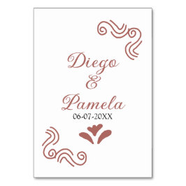 Tarjeta De Mesa Terracota pareja de bodas rústicos negros de Españ