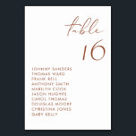 Tarjeta De Mesa Terracotta Boda de escritura manuscrita moderna<br><div class="desc">Esta moderna tarjeta de números de tabla incluye un guión manuscrito de terracota y una tipografía minimalista. Personalice agregando sus detalles. Esta tarjeta personalizado es perfecta para bodas,  duchas de novias,  duchas para bebés y otros eventos.</div>