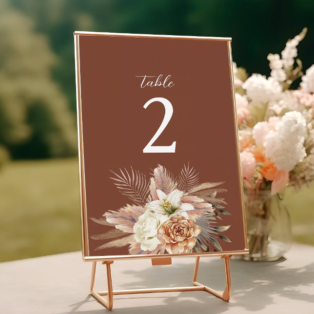 Tarjeta De Mesa Terracotta Boho Boda Floral (Subido por el creador)