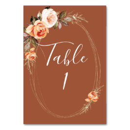 Tarjeta De Mesa Terracotta Boho Fall Boda Floral