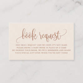 Tarjeta De Mesa Terracotta Bonito Script Boho Solicitud de libro