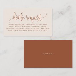 Tarjeta De Mesa Terracotta Bonito Script Boho Solicitud de libro