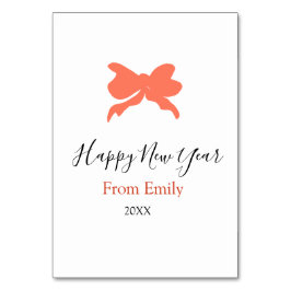 Tarjeta De Mesa Terracotta bow happy new year name year boho retro