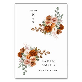Tarjeta De Mesa Terracotta Burnt Orange Wedding Table Place Card