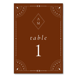 Tarjeta De Mesa Terracotta Celestial Moon & Stars