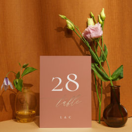 Tarjeta De Mesa Terracotta Dusty Naranja Elegant Boho Gold Boda