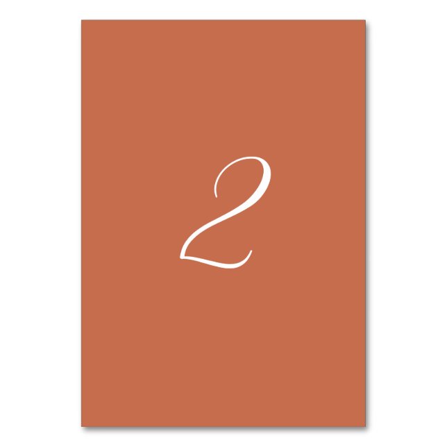 Tarjeta De Mesa Terracotta Elegant Script Calligraphy Boda (Anverso)