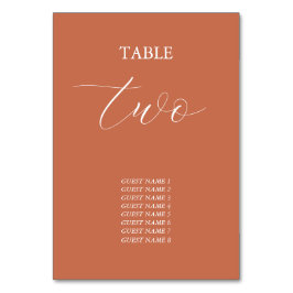 Tarjeta De Mesa Terracotta Elegant Script Calligraphy Boda