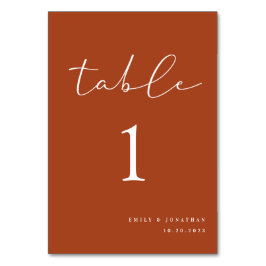 Tarjeta De Mesa Terracotta Fall Wedding