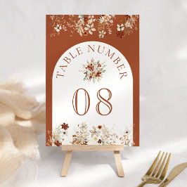 Tarjeta De Mesa Terracotta Floral Flor blanca Boda