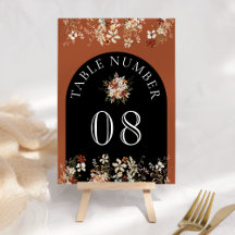 Terracotta Floral Flor Silvestre Boda Negro