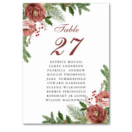 Tarjeta De Mesa Terracotta Floral Ping Bough Boda Guest Name