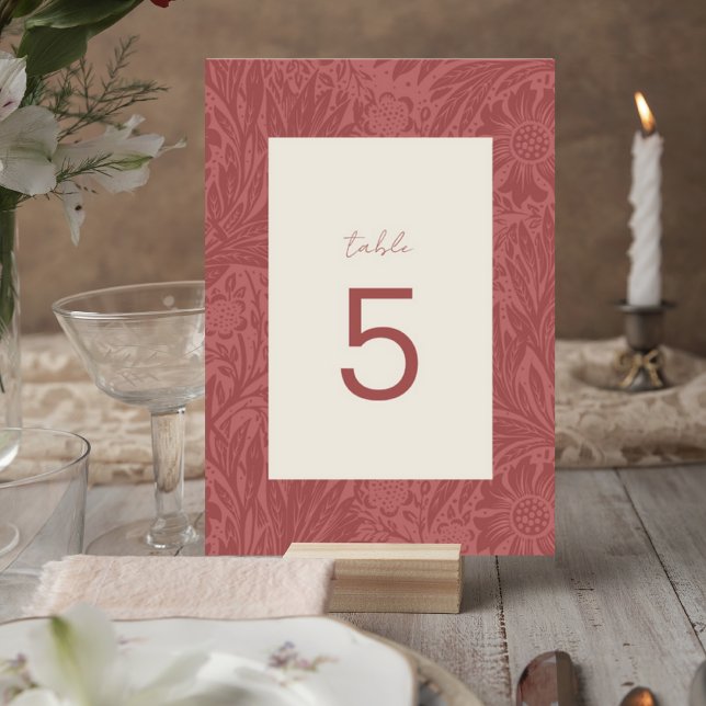 Tarjeta De Mesa Terracotta Floral Wedding Table Number Card (Subido por el creador)