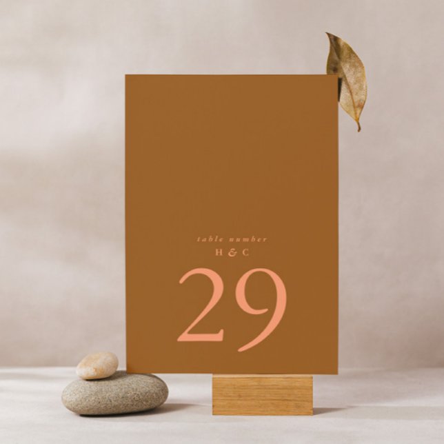 Tarjeta De Mesa Terracotta Moss Green Simple Plain Moderno Boda (Subido por el creador)