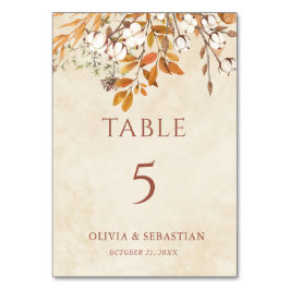 Tarjeta De Mesa Terracotta otoño deja Boho otoño Wedding