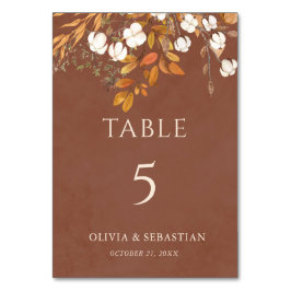 Tarjeta De Mesa Terracotta otoño deja Boho otoño Wedding