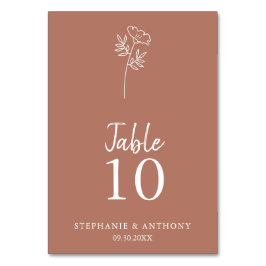 Tarjeta De Mesa Terracotta Wildflower Boda