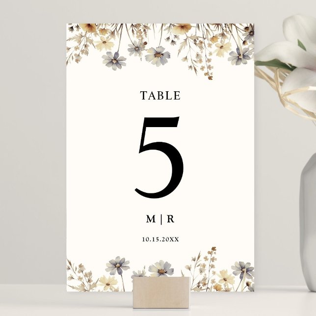 Tarjeta De Mesa Terracotta Wildflower Boda Floral (Subido por el creador)