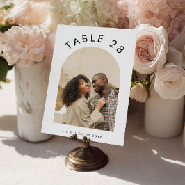 Tarjeta De Mesa Texto de Foto Arqueada Boho Minimalista Mínima Bod