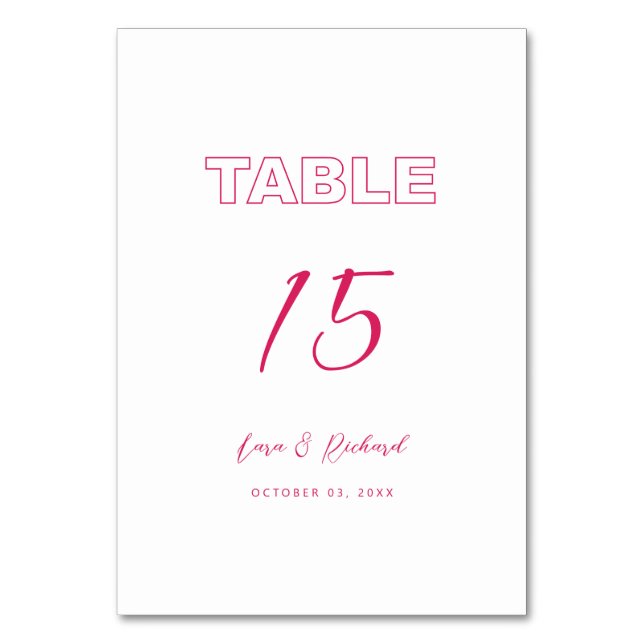 Tarjeta De Mesa Texto de negrita moderno del arco rosado del presu (Anverso)