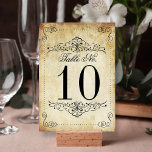 Tarjeta De Mesa The Ornate Flourish Vintage Wedding Collection<br><div class="desc">The Ornate Flourish Vintage Wedding Collection - Table Number Cards.

*** HOW TO ORDER ***
Please customize and add each table number card to your cart,  one by one. Zazzle does not currently have a system to allow any customization of the products after an order has been placed.</div>