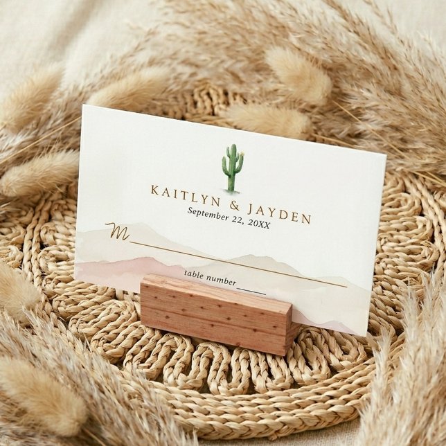 Tarjeta De Mesa The Watercolor Desert Range Wedding Suite - (Subido por el creador)