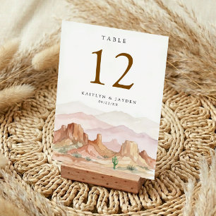 Tarjeta De Mesa The Watercolor Desert Range Wedding Suite -