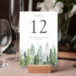 Tarjeta De Mesa The Watercolor Pine Tree Forest Wedding Collection<br><div class="desc">Celebrate in style with these stylish and very trendy wedding table number cards. This design is easy to personalize with your special event wording and your guests will be thrilled when they see these fabulous table numbers. *** HOW TO ORDER *** Please customize and add each table number card to...</div>