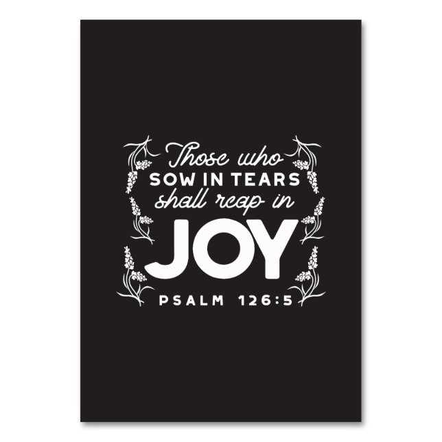 Tarjeta De Mesa Those Who Sow in Tears Shall Reap in Joy Quotes (Anverso)