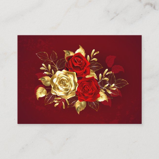 Tarjeta De Mesa Three Jewelry Roses (Anverso)