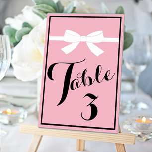 Tarjeta De Mesa Tiara BRIDE Pink Shower Center Party