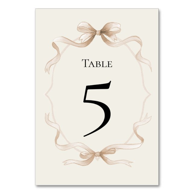 Tarjeta De Mesa Tie the knot Table Number Card (Anverso)