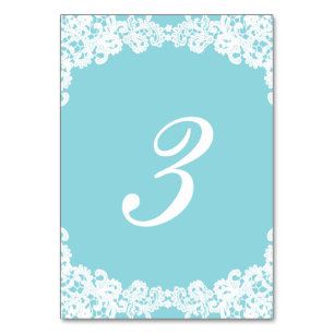 Tarjeta de mesa Tiffany/Mint blue elegante lace bo