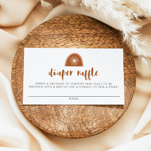 Tarjeta De Mesa TINLEY Boho Terracotta Arcoiris Sun Diaper Raffle