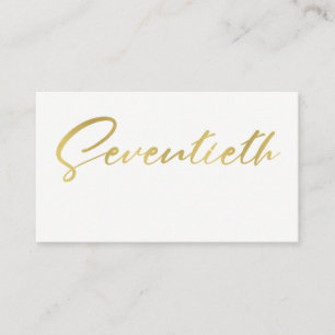 TARJETA DE MESA TIPOGRAFÍA BLANCA DE ORO SIMPLE Y ELEGANTE 70 CUMP