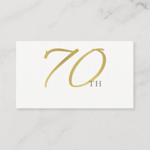 TARJETA DE MESA TIPOGRAFÍA BLANCA DE ORO SIMPLE Y ELEGANTE 70 CUMP