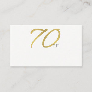 TARJETA DE MESA TIPOGRAFÍA BLANCA DE ORO SIMPLE Y ELEGANTE 70 CUMP