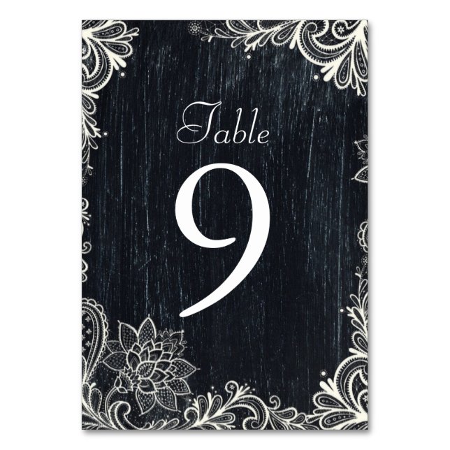 Tarjeta De Mesa Tipografía de época tipografía rústica boda pizarr (Reverso)