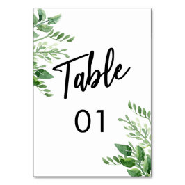 Tarjeta De Mesa Tipografía de escritura a mano informal con vegeta